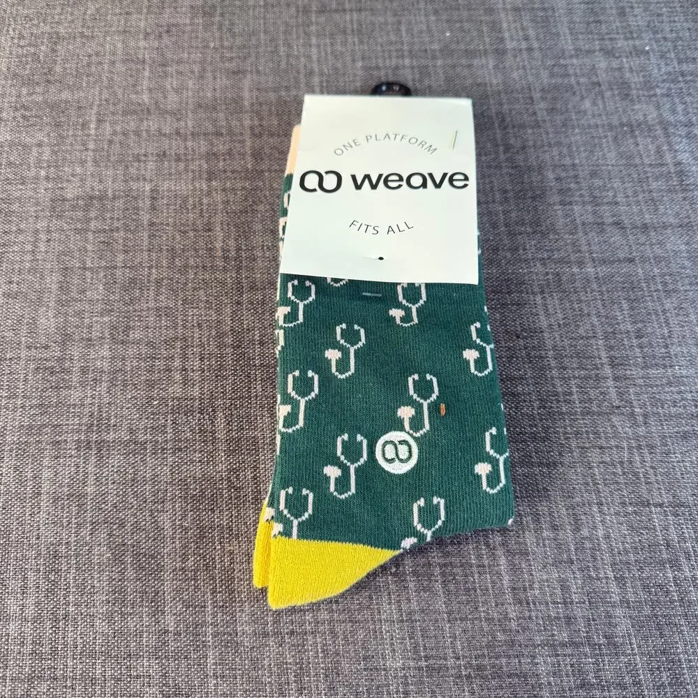 NWT Adult Weave Stethoscope Doctor Nurse Socks New Gift OSFM